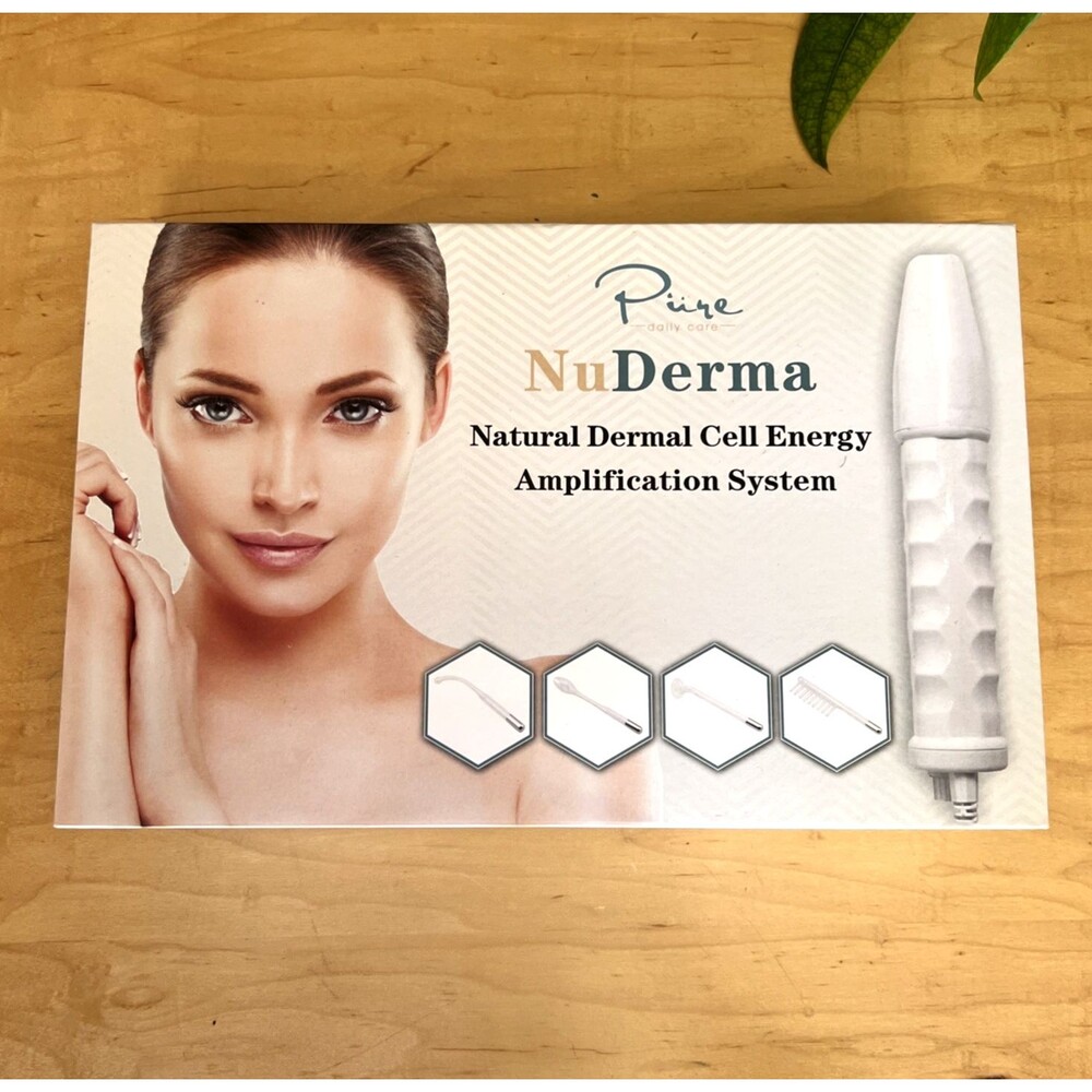 Pure Daily Care NuDerma High Frequency Skin Therapy Wand Facial Machine Neon 5pc - Picture 2 of 5